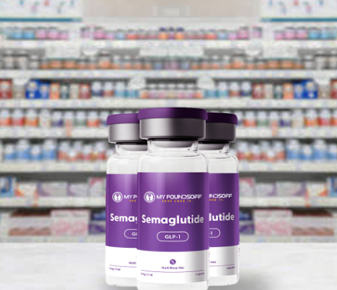 Semaglutide bottles in a pharmacy setting